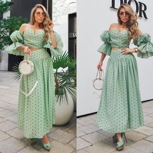 COPY - COMINO COUTURE GREEN POLKA DOT 2-PC DRESS US4/S